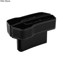 Car Seat Storage Pockets Box,Leather Console Side Organizer,Auto Seat Space Filler,Front Seat Organizer Stowing black