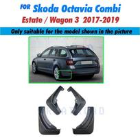 4pcs for Skoda Octavia 3 Combi Wagon Estate MK3 A7 5E 2017 2018  Car Mud Flaps Mudguard Splash Guards Fender Mudflaps Flap 2017-2019 black