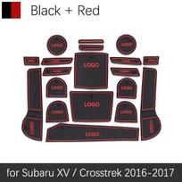 Anti-Slip Gate Slot Mat Rubber Cup Coaster for Subaru XV 2016 2017 Facelift Crosstrek WRX STI Accessories Stickers Car Styling raudona