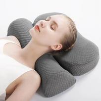 Neck Pillow, Memory Foam Shaped Pillow, Side Bed Pillow, Ergonomic Orthopedic Pillow 35*52*11cm pilka