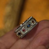 High Quality Light Luxury Palace Style Rings For Women Exquisite  Inlaid Red And Blue Crystal Engagement Ring Fine Jewelry 10 black