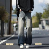 Yadu Four Seasons Floor Mop Jeans: Hong Kong Style Loose Straight-Leg Unisex Pants for Spring & Autumn XL