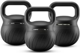 Serenelife SQKBSFT60BK – 3 vnt. guminiai svarmenys kettlebell, 7 kg, 9 kg ir 11 kg