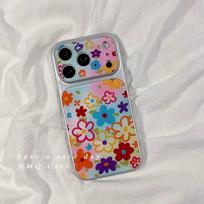 Dopamine color flower for iphone16promax apple 17 electroplated window Epoxy double sticker mobile phone case apple 17pro#max