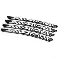 3D Aliuminio AMG Logotipas Ratlankio Lipdukai Emblema Ženklelis Mercedes Benz AMG Smart W205 C300 W203 W206 W108 W124 W126 W140 CB1 black