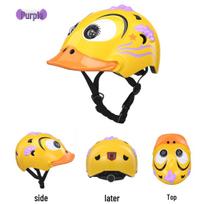 Children's Yellow Cartoon Duck Helmet for Biking, Scooting & Skating M violetinė