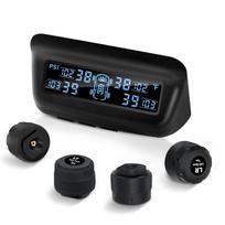 Tire Pressure Monitoring System, RV/Trailler TPMS With Solar Charging & Auto Calibration, M13 LCD Display Tpms 4 Sensors (0-87PSI) black