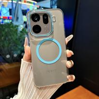OPPO Find X9 X9 Pro skaidrus magnetinis apsaugantis nuo kritimo, smūgiams atsparus ir nuo pageltimo apsaugantis telefono dėklas For Find X9 balta
