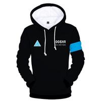 Premium Quality Detroit Become Human Hoodie Sweatshirt Connor Rk800 Kara Baseball Coat Jacket Connor（Black）,S=US XXS white