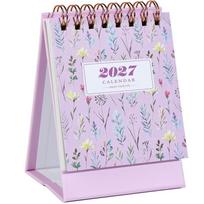 Mini 2027 Desk Calendar Floral Pattern Standing Calendar New Mini Calendar  Home Office juoda