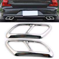 2vnt Automobilio duslintuvo išmetimo vamzdžio galinio dangčio apdaila, išorinė nerūdijančio plieno priedai, skirti Volvo S90 V90 2016- 2018 S60 gray
