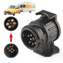 Patvarus 13 iki 7 kontaktų kištuko adapteris Priekabos jungtis 12V Vilkimo kablys Vilkimas Vandeniui atsparūs kištukai Lizdo adapteris Apsaugokite jungtis black
