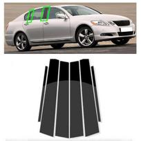 6 vnt. automobilio durų langų stulpų stulpelių apdailos dangtelių lipdukas, skirtas Lexus GS 2006 2007 2008 2009 2010 2011 Priedai Automobilių išorės dalys juoda