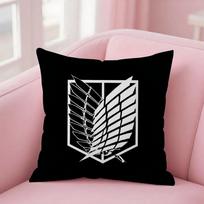 ANIME Attack On Titan L-Levi A-Ackerman Pagalvės užvalkalas Kvadratinis Dvipusis Spausdinimas Trumpas pliušas Sofa Pagalvės užvalkalas Miegamojo Naktinis staliukas 12x12Inch white