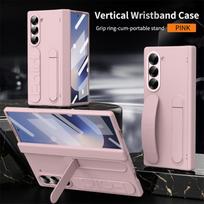 For For Samsung Galaxy Z Fold 7 6 5 4 3 5G Wristband Holder Hinge Phone Case With Pen Slot S Pen Screen Protector Film Protect Cover For Galaxy Z Fold 3 black