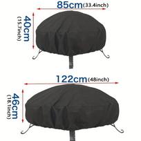 Waterproof Fire Pit Cover Round Dustproof Sunproof Outdoor Protector for BBQ Patio Furniture 85x40cm juoda
