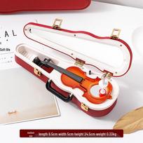 Elegant Artistic Violin Case Music Box: Creative Indoor Ornament & Gift for Students and Children. gray
