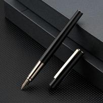 Minimalist All Steel Fountain Pen, Full Stainless Steel Body Fountain Pen for Business, Office & Daily Writing sidabras