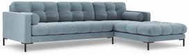 Kampinė sofa Cosmopolitan Design Bali, juoda sp./šviesiai mėlyna sp., dešininė, 185 x 293 cm x 75 cm