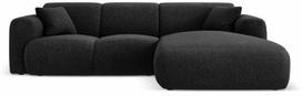 Kampinė sofa Cosmopolitan Design Nolio, juoda sp., dešininė, 170 x 260 cm x 72 cm