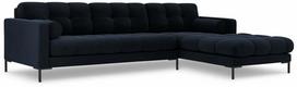 Kampinė sofa Cosmopolitan Design Bali, juoda sp./tamsiai mėlyna (navy) sp., dešininė, 185 x 293 cm x 75 cm