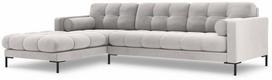 Kampinė sofa Cosmopolitan Design Bali, juoda sp./sidabro sp., kairinė, 185 x 293 cm x 75 cm