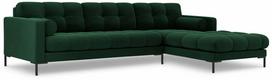 Kampinė sofa Cosmopolitan Design Bali, juoda sp./žalia sp., dešininė, 185 x 293 cm x 75 cm