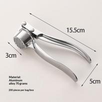 Stainless Steel Garlic Press Ergonomic Handle Easy Clean Design For Home Cooking A2 gray