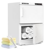 White Kiki House Hot Towel Warmer 32L with Cabinet Clip, Stainless Steel Rack, and Water Drip Tray for Facial Spa Salon Aesthetics