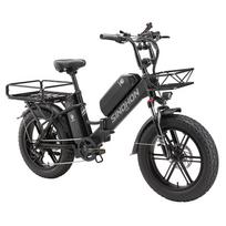SINOHON Delivery Pro Max Sulankstomas elektrinis dviratis su dviguba baterija, priekiniu krepšiu ir galine bagažine juoda