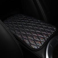 32cm Universal Car Armrest Mat Bling Bright Cloth Non-slip Armrests Storage Box Cushion Cover Men Women Car Accessories mėlyna