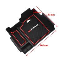 Car Styling Dedicated Modified Central Armrest Storage Box Glove Box Tray Pallet Case for Ford EXPLORER 2011- type 1 car black