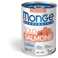 MONGE Monoproteico "Solo"  konservuotas pašaras su lašiša šunims, 400 g