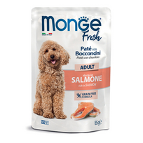 MONGE Fresh konservuotas pašaras su lašiša suaugusiems šunims, 85 g
