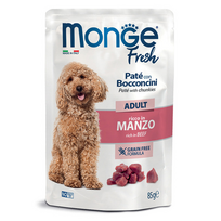MONGE Fresh konservuotas pašaras su jautiena suaugusiems šunims, 85 g 