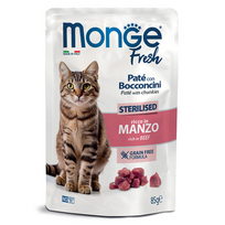MONGE Fresh konservuotas pašaras su jautiena sterilizuotoms katėms, 85 g