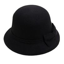 Kūginė skrybėlė Moteriška Vintažinė Elegantiška Vilnonė Skrybėlė juoda
