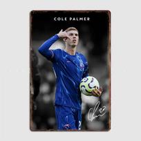 Anglija Cole Palmer Futbolas Sportas Žaidėjas Plakatai Metalinis Ženklas Plakatas Skardinis Sienų Dekoras Klubo Svetainės Dekoras Vintažinis Namų Dekoras 20x30cm（7.8x11.8inch） gray