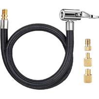 20'' Tire Inflator Hose Adapter, Lock On Air Chuck W/Converting Nuts & Presta Valve Adaptor For Air Compressor, Schrader Valve Adapter For Tire Hose Converting Set black