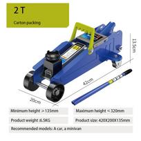 New Horizontal Jack for SUV Tire Change Tool Car Sedan Car Hydraulic Maintenance 2 Tons Oil Pressure Fast Lifting Carton packing blue