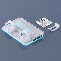 Cooling Stand Dual Controller Fast Charging Dock RGB Lighting Game Disc Storage Rack for PS5/PS5 Slim/PS5 Pro Only Stand  juoda