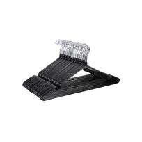 Drabužių pakabos su PVC danga, juodos, 42,5 × 20,5 × 0,4 cm, 20 vnt.