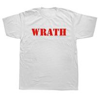 Unisex Cotton Crew Neck Tee with WRATH Print Funny Streetwear Short Sleeve 4XL black