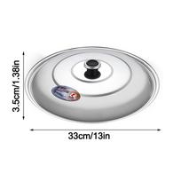 Durable 30-42cm Wok Pot Lid Stainless Steel Universal Kitchen Food Lid Reusable Thickened Bowl Cover Restaurant Kitchenware gray