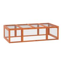 Outdoor enclosure for small animals, hinged roof, fir wood, orange oranžinė