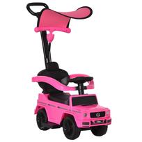 Children's Ride-On Car, Fully Equipped, 12-36 Months, with Horn, Footrest, Safety Bars, and Sunshade, Pink
