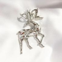 Išskirtinė Miela Auksinė Kalėdinė Elnio Gyvūno Sagė Drabužiams Universalūs Aksesuarai Silver sidabras