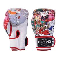 Top King Culture Japan Muay Thai Boxing Gloves White 12OZ