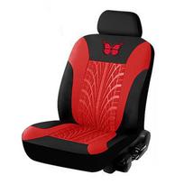 Car Seat Cover Set Butterfly PU Leather Tire Track Auto Seat Protector Universal for Outdoor Personal Car 1Pcs-Red red