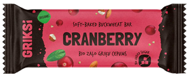 GRIKSI Organic Soft-Baked Buckwheat Cranberry slapukas, 35 g